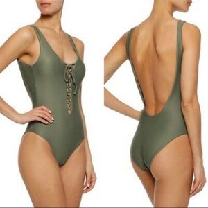 Onia Bridget One Piece Ribbed Swimsuit Size L